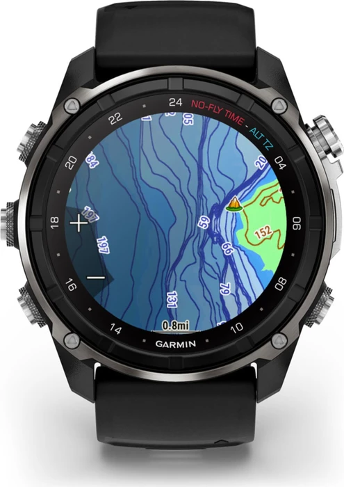 Garmin Descent Mk3i 51mm mit Silikonarmband silver-black pvd titanium/black-pebble grey