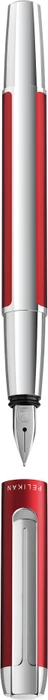 Pelikan Pura P40 bordeaux/silber, rechte Hand, fein
