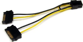 StarTech SATA/PCIe 6-Pin Y-Adapter, 15-Pin SATA Strom auf 1x 6-Pin PCIe, 15cm (SATPCIEXADAP)