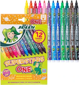 Jolly Superstars One Fasermaler sortiert, 12er-Set, Etui