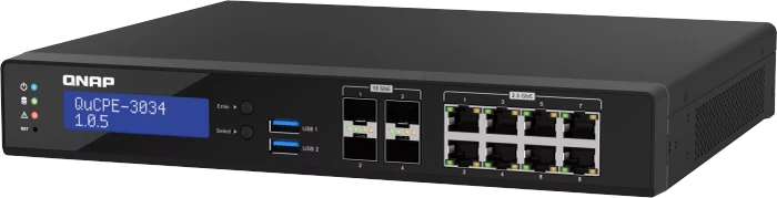 QNAP QuCPE-303x Dual-System VM-Host & Desktop 2.5G Managed Switch, 8x RJ-45, 4x SFP+