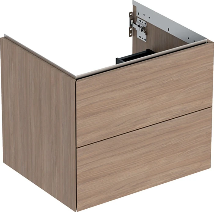 Geberit ONE Unterschrank für Waschtisch, mit zwei Schubladen, 60cm, Eiche/Melamin Holzstruktur