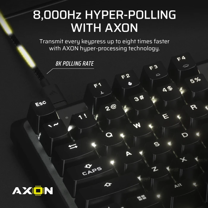 Corsair Gaming K70 PRO TKL Magnetic-Mechanical, schwarz, Corsair MGX Hyperdrive, USB, FR