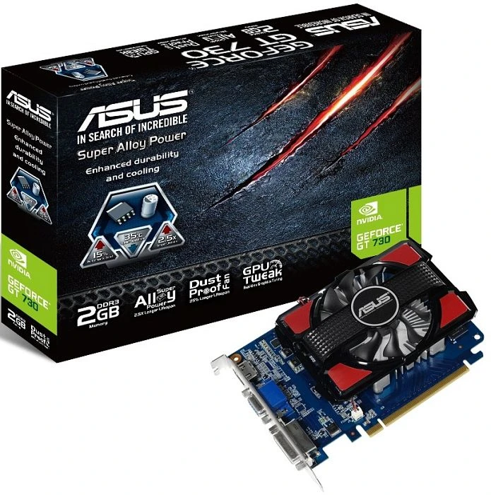 ASUS GeForce GT 730, GT730-2GD3, 2GB DDR3, VGA, DVI, HDMI