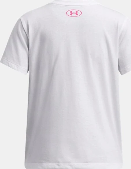 Under Armour Big Logo Funktionsshirt kurzarm white/super pink (Junior)