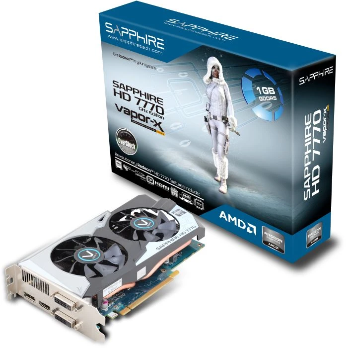 Sapphire Vapor-X Radeon HD 7770 GHz Edition OC, 1GB GDDR5, 2x DVI, HDMI, mDP, lite retail