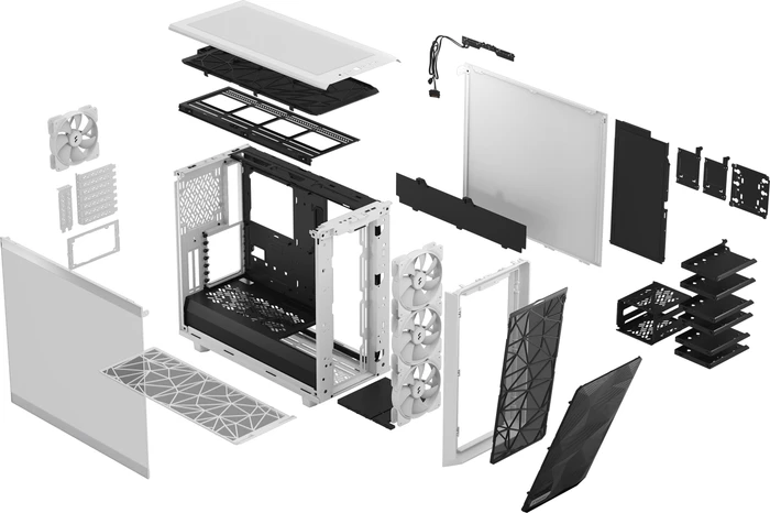 Fractal Design Meshify 2 RGB White TG Clear Tint, Glasfenster