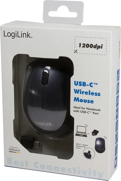 LogiLink Wireless USB-C Mouse schwarz, USB-C