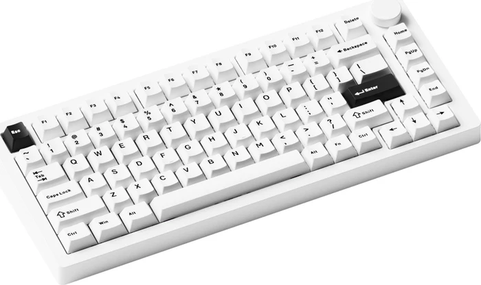 Akko Monsgeek M1 V5, Black on White, weiß, LEDs RGB, hot-swap, Mirror, USB/Bluetooth, US