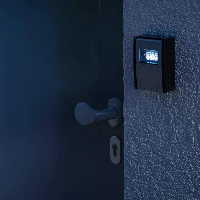 ABUS KeyGarage 787 LED zur Wandmontage Schlüsselkasten, schwarz/silber, mechanische Zahlenkombination
