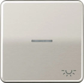 Jung Serie CD Wippe Metall mit Symbol "Licht" und Lichtleiter, platin