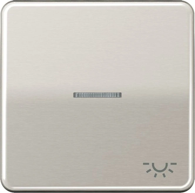 Jung Serie CD Wippe Metall mit Symbol "Licht" und Lichtleiter, platin