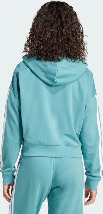 adidas Essentials 3-Streifen French Terry Hoodie powder teal/white (Damen)