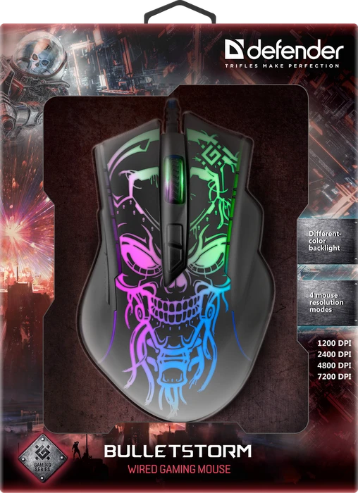 Defender Bulletstorm GM-928 RGB Gaming Mouse schwarz, USB