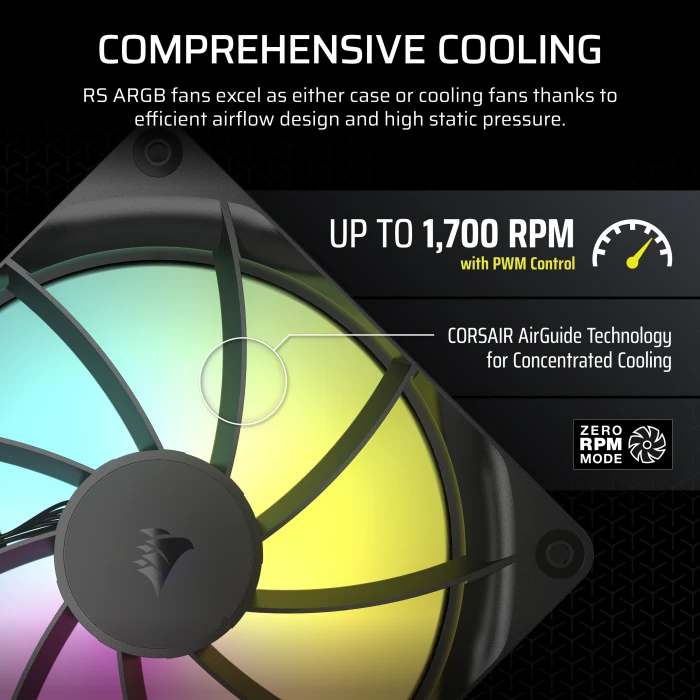 Corsair RS Series RS140 ARGB, schwarz, 140mm