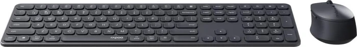 Rapoo 9810M Multi-mode Wireless Ultra-slim Combo Set, dunkelgrau, USB/Bluetooth, DE (12676) – Bild 2 von 5