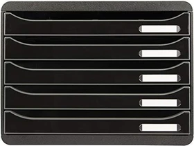 Exacompta Big Box Plus Horizon Schubladenbox, 5 Schubladen, schwarz