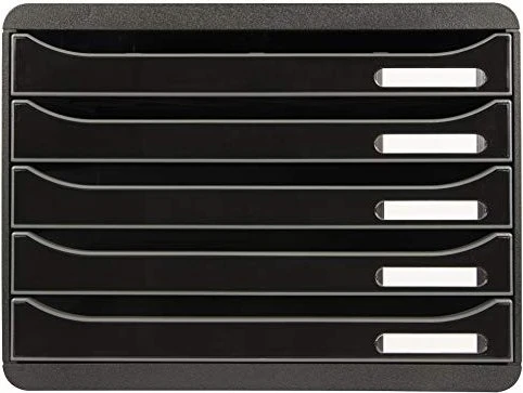 Exacompta Big Box Plus Horizon Schubladenbox, 5 Schubladen, schwarz