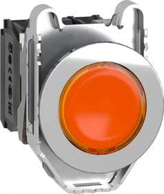 Schneider Electric Leuchtdrucktaster Harmony XB4F, 30mm, 1Ö+1S, rot, 230 V, gelb