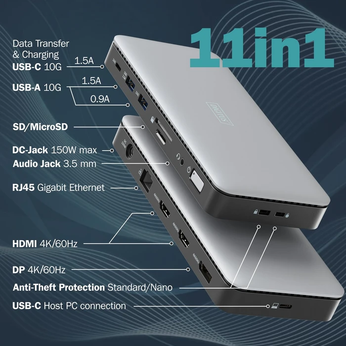 Digitus USB-C Docking Station 11-Port, USB-C 3.1 [Buchse]