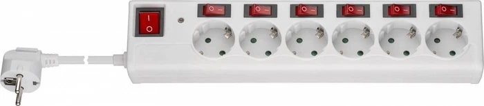 Wentronic Goobay Steckdosenleiste, 6-fach, einzeln schaltbar, 1.5m, weiß