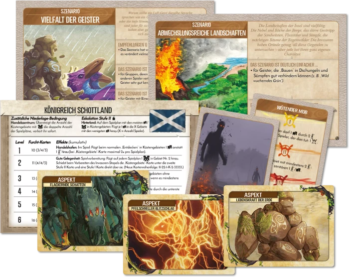 Spirit Island - Nation Schottland, Szenarien und Kartenerweiterung (Erweiterung)