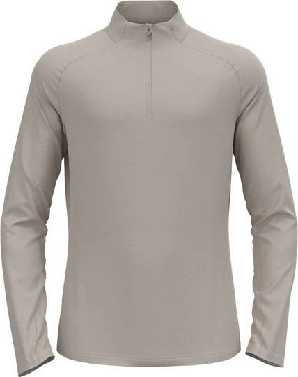 Odlo Essentials Ceramiwarm Midlayer Half Zip Laufshirt langarm silver cloud melange (Herren)
