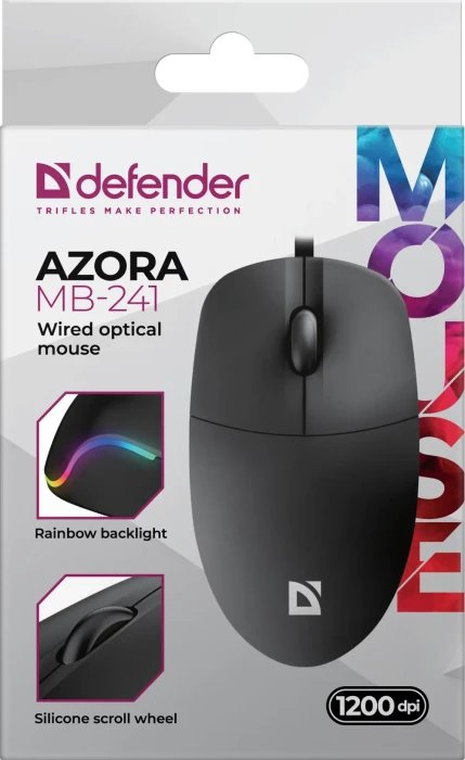 Defender Azora MB-241 Wired Optical Mouse schwarz, USB