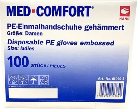 Ampri Med Comfort PE gehämmert Einweghandschuhe S, 100 Stück