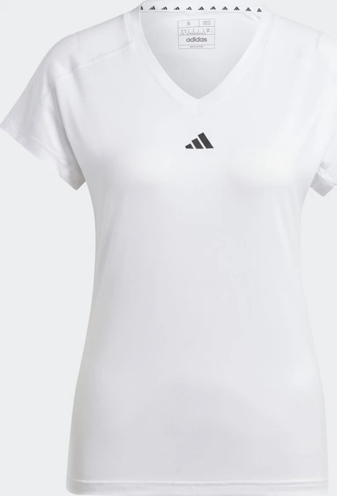adidas Aeroready Train Essentials Minimal Branding V-Neck Funktionsshirt kurzarm weiß (Damen)