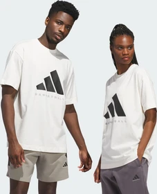 adidas Basketball genderneutral T-Shirt kurzarm chalk white/black