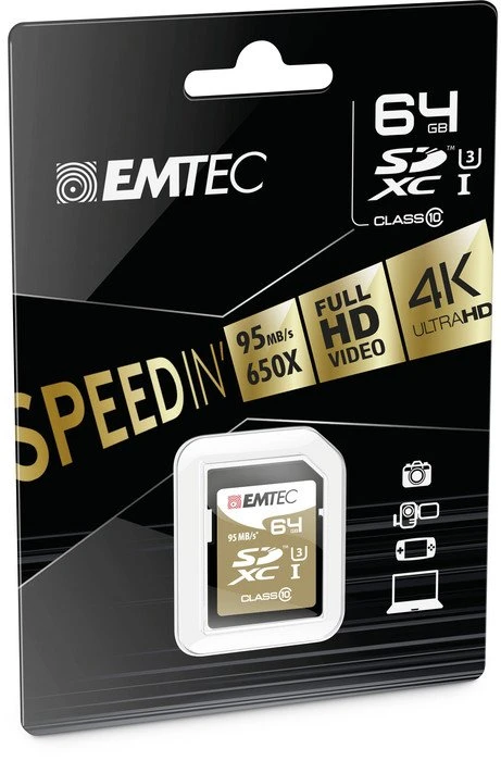 Emtec SpeedIN Pro R95/W85 64GB, UHS-I U3, Class 10
