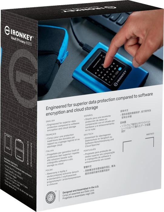 Kingston IronKey Vault Privacy 80 External SSD, 3.84TB, USB-C 3.0