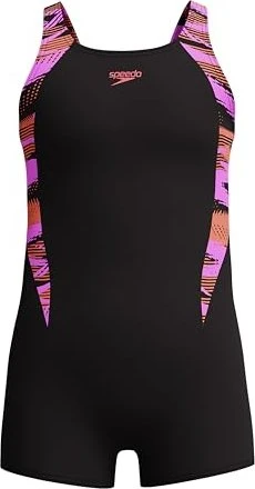 Speedo HyperBoom Splice Legsuit Badeanzug schwarz/rosa (Junior)