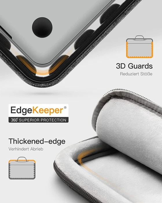 Inateck 15.6" EdgeKeeper 360° schützende Laptop Schultertasche, schwarzgrau