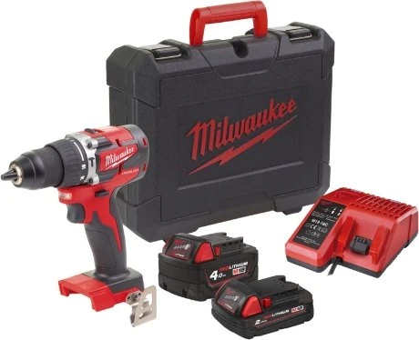 Milwaukee M18 BLPDRC-402C Akku-Schlagbohrschrauber inkl. Koffer + 2 Akkus 4.0Ah