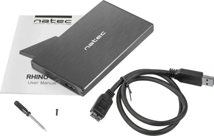 Natec Rhino Go, schwarz, 2.5", USB 3.0 Micro-B