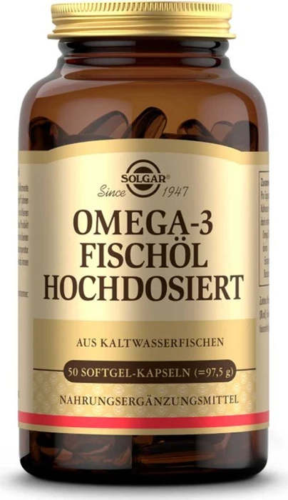 Solgar Omega-3 Fischöl hochdosiert Kapseln, 50 Stück