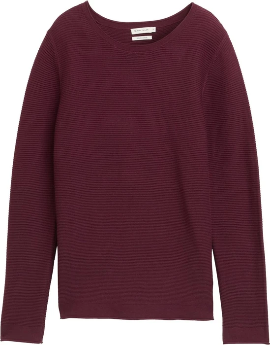 Tom Tailor Rundhalsausschnitt Strickpullover bordeaux red (Damen)