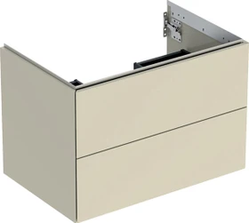 Geberit ONE Unterschrank für Waschtisch, mit zwei Schubladen, 75cm, sandgrau/lackiert hochglanz