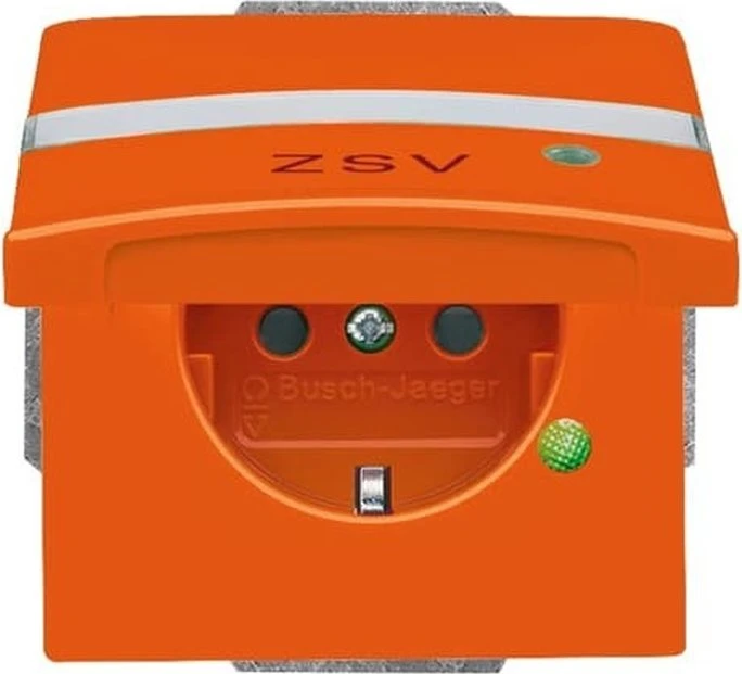 Busch-Jaeger Allwetter 44 SCHUKO Steckdosen-Einsatz mit LED Kontrolllicht, orange