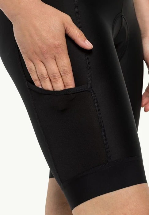 Jack Wolfskin Morobbia Bib Shorts Fahrradhose kurz schwarz (Damen)