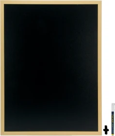 Securit Woody, Kreidetafel brauner Rahmen, schwarz, 60x80cm