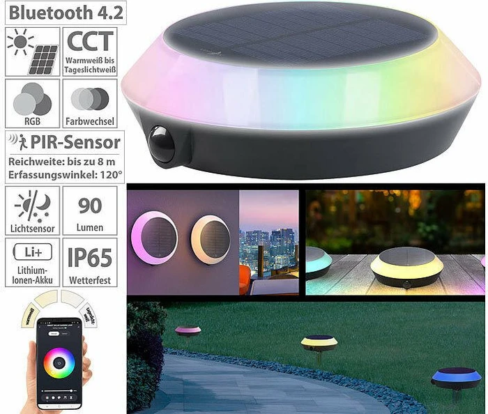 Lunartec Solar RGB LED Gartenleuchte