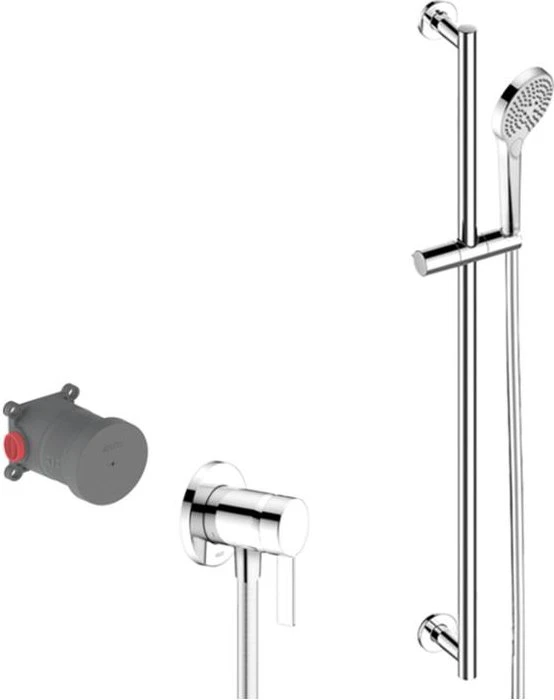 Keuco IXMO 59652 Brause-Set 1 Einhebel-Brausemischer für 1 Verbraucher mit Brausestange chrom