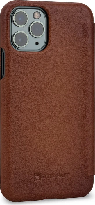 Stilgut Book Type Leather Case für Apple iPhone 11 Pro braun