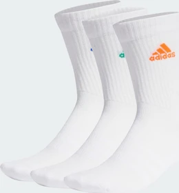 adidas Cushioned Crew Socken white/solar red/lucid blue/court green, 3 Paare