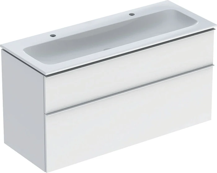 Geberit iCon Set Möbelwaschtisch/Unterschrank 120cm weiß, Korpus: weiß/lackiert matt, Griff: weiß/pulverbeschichtet matt