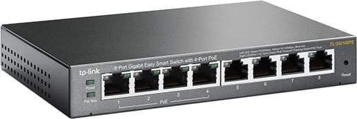 TP-Link TL-SG108PE Desktop Gigabit Smart Switch, 8x RJ-45, 64W PoE+