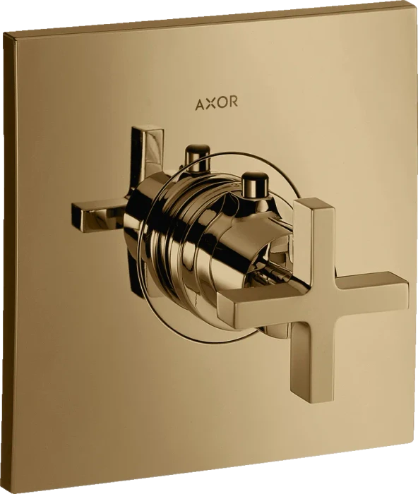 Hansgrohe Axor Citterio Thermostat HighFlow Unterputz mit Kreuzgriff polished bronze